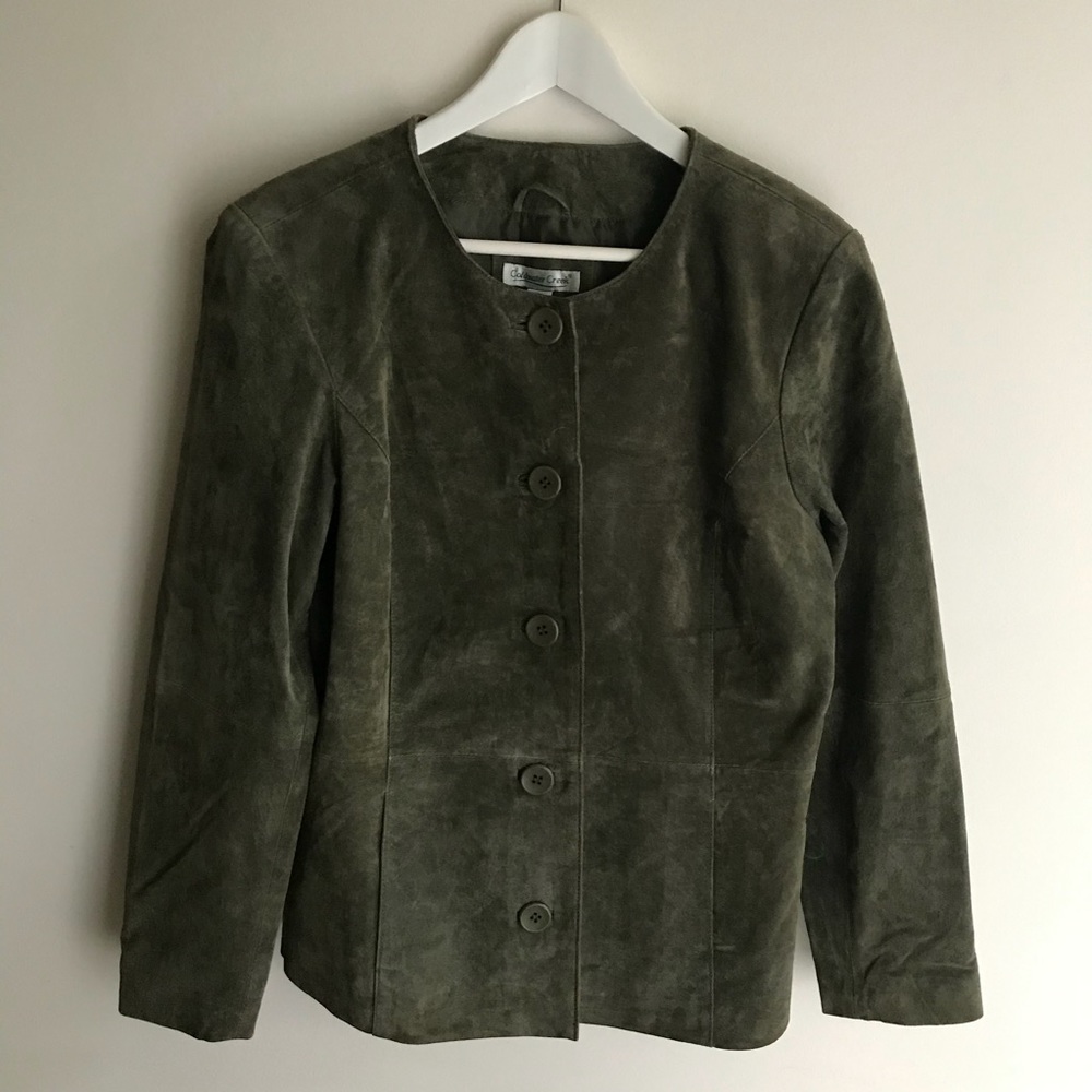 Coldwater Creek. Green leather jacket.